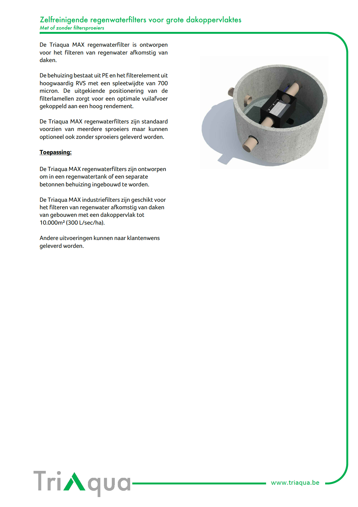 Triaqua MAX regenwaterfilters